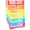 Set of 6 Rainbow Turn In Trays for Teachers, Plastic Classroom Paper Organizers, Colorful Storage Baskets for Office (12.75*9.75*2.75 inch)